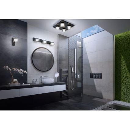 Ledvance - LED Badezimmer-Wandleuchte ORBIS FLAME LED/5,5W/230V 3000/4000K IP44 schwarz