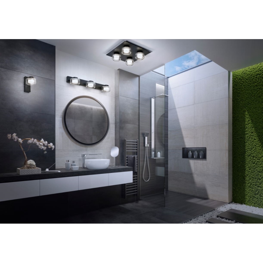Ledvance - LED Badezimmer-Wandleuchte ORBIS FLAME LED/5,5W/230V 3000/4000K IP44 schwarz