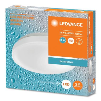 Ledvance - LED-Deckenleuchte für das Badezimmer mit Sensor CEILING ROUND LED/18W/230V IP44