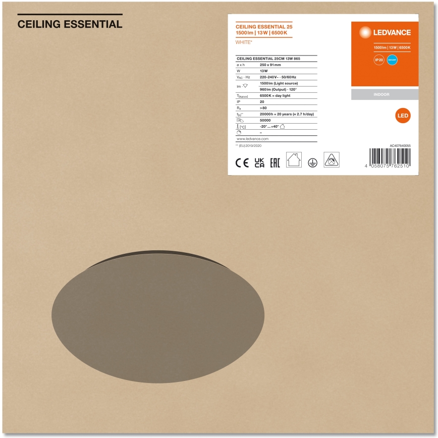 Ledvance - LED-Deckenleuchte ESSENTIAL LED/13W/230V 6500K