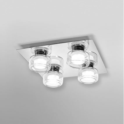 Ledvance - LED-Deckenleuchte für Badezimmer ORBIS FLAME 4xLED/5,5W/230V 3000/4000K IP44 Chrom