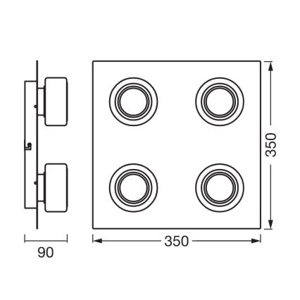 Ledvance - LED-Deckenleuchte für Badezimmer ORBIS FLAME 4xLED/5,5W/230V 3000/4000K IP44 Chrom