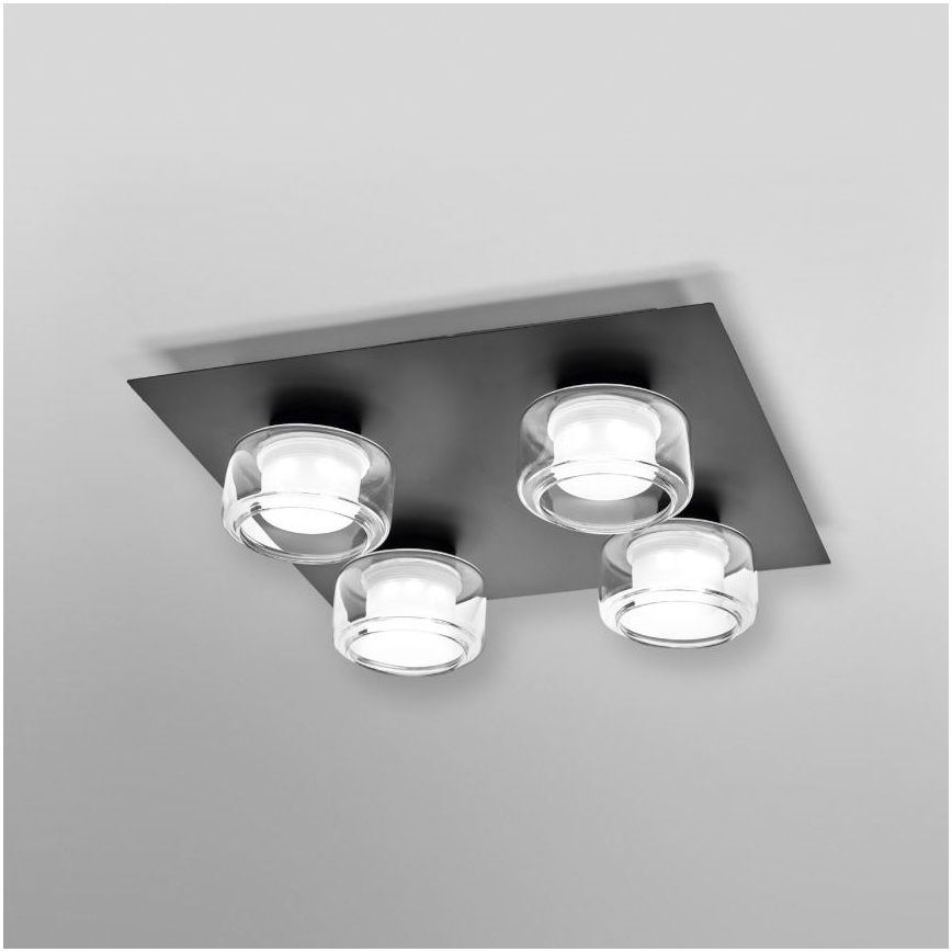 Ledvance - LED-Deckenleuchte für Badezimmer ORBIS FLAME 4xLED/5,5W/230V 3000/4000K IP44 schwarz