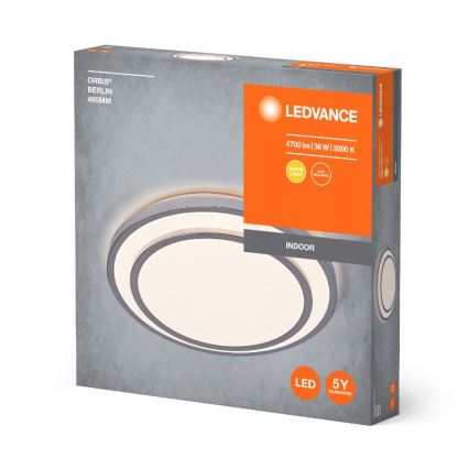 Ledvance - LED-Deckenleuchte ORBIS BERLIN LED/36W/230V silbern