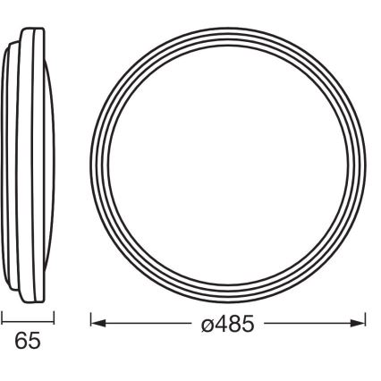 Ledvance - LED-Deckenleuchte ORBIS HELMAN LED/36W/230V d 48,5 cm silbern