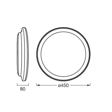 Ledvance - LED-Deckenleuchte ORBIS PEDERSON LED/24W/230V d 45 cm schwarz