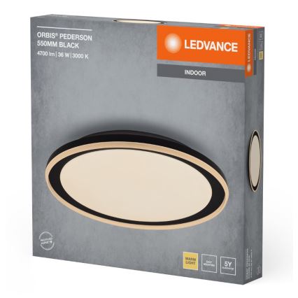 Ledvance - LED-Deckenleuchte ORBIS PEDERSON LED/36W/230V d 55 cm schwarz