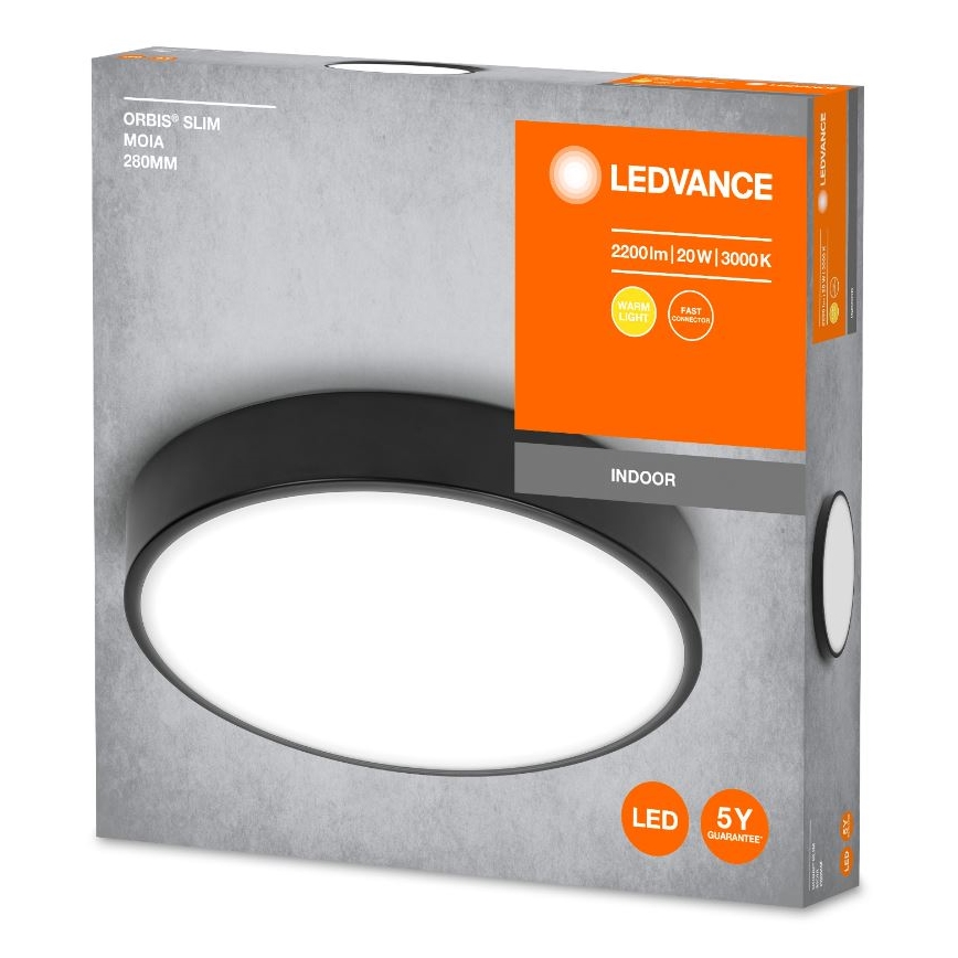 Ledvance - LED-Deckenleuchte ORBIS SLIM LED/20W/230V schwarz