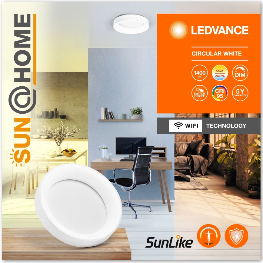 Ledvance-LED Dimmbares Deckenleuchte SUN@HOME CIRCULAR LED/18,5W/230V Wi-Fi