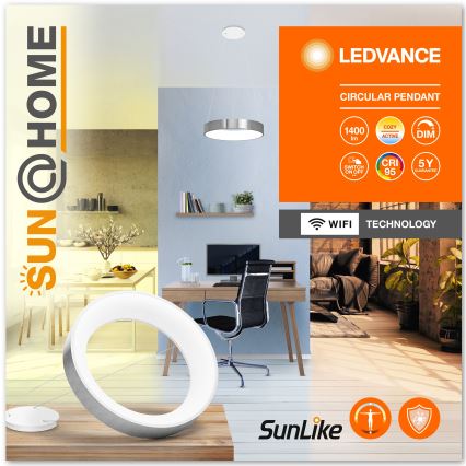 Ledvance - LED dimmbare Hängeleuchte an Seil SUN@HOME CIRCULAR LED/18,5W/230V Wi-Fi