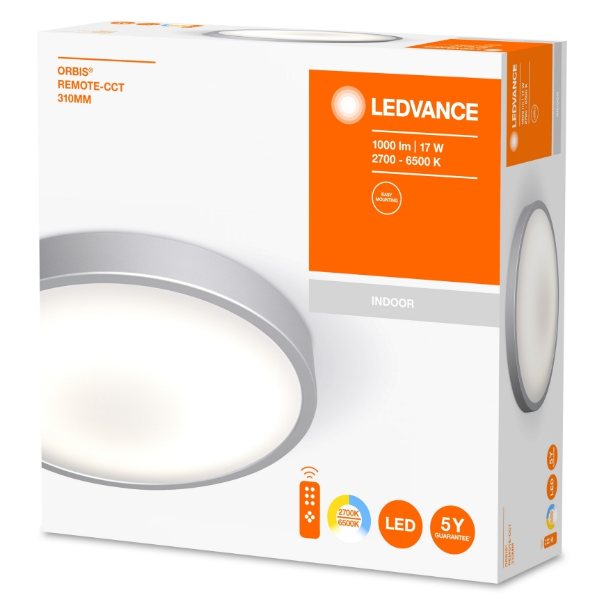 Ledvance - LED Dimmbare Deckenleuchte ORBIS LED/17W/230V 2700-6500 + Fernbedienung