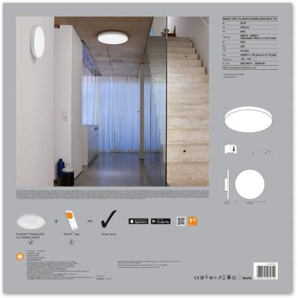 Ledvance - LED dimmbare Deckenleuchte SMART+ FRAMELESS LED/28W/230V 3,000K-6,500K Wi-Fi