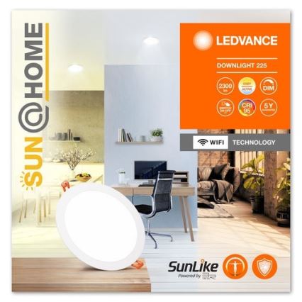 Ledvance - Dimmbare LED-Einbauleuchte SUN@HOME LED/22W/230V 2200-5000 CRI 95 Wi-Fi