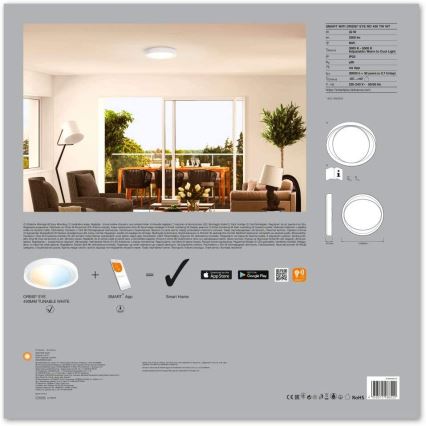 Ledvance - LED-Dimmer-Deckenleuchte SMART+ EYE LED/32W/230V 3,000K-6,500K Wi-Fi