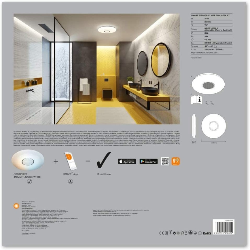 Ledvance - LED-Dimmer-Deckenleuchte SMART+ KITE LED/24W/230V Wi-Fi