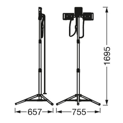 Ledvance - LED-Flutlicht mit Halter TRIPOD 1xLED/30W/230V + 2xLED/5W IP65