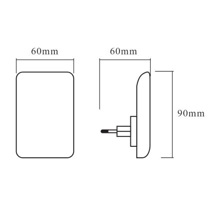 Ledvance - LED-Nachtlicht mit Sensor LUNETTA LED/0,28W/230V 3000K