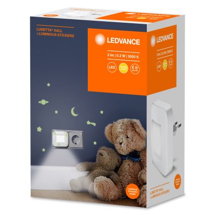 Ledvance - LED-Nachtlicht mit Sensor LUNETTA LED/0,2W/230V