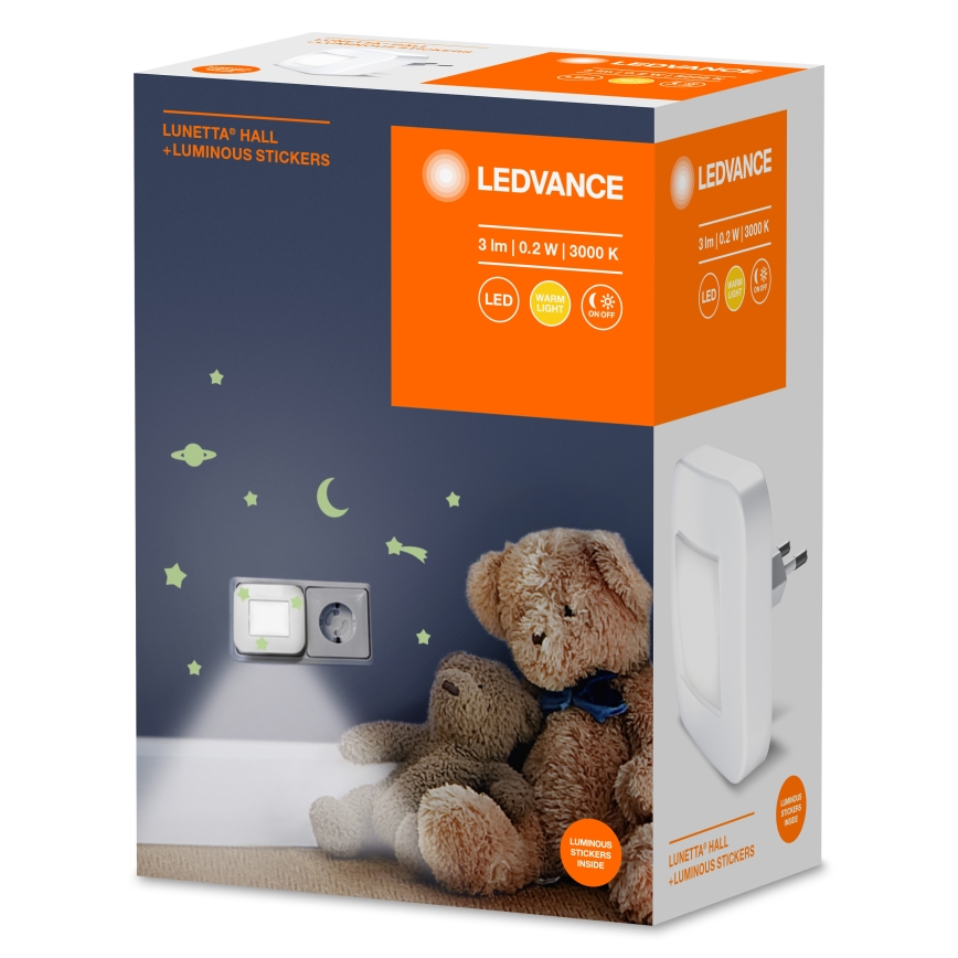 Ledvance - LED-Nachtlicht mit Sensor LUNETTA LED/0,2W/230V