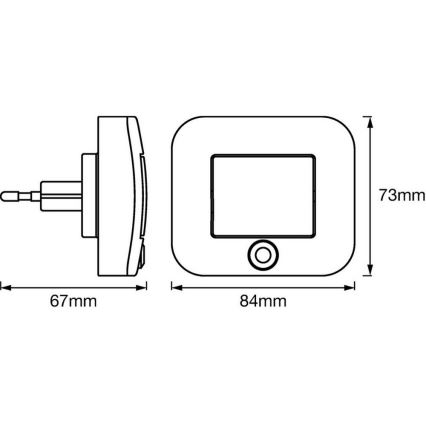 Ledvance - LED-Nachtlicht mit Sensor LUNETTA LED/0,7W/230V 3000K