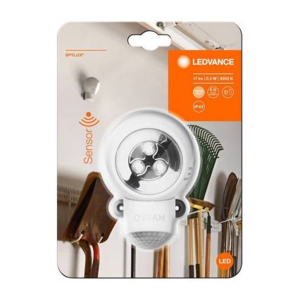 Ledvance - LED-Orientierungslicht für den Außenbereich mit Sensor SPYLUX LED/0,3W/3xAA IP43