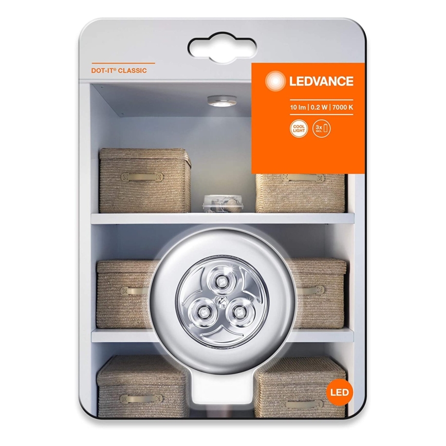 Ledvance - LED-Orientierungslicht mit Touch-Funktion DOT-IT LED/0,2W/3xAAA