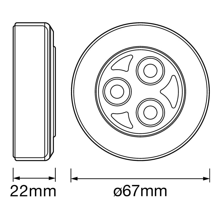 Ledvance - LED-Orientierungslicht mit Touch-Funktion DOT-IT LED/0,2W/3xAAA