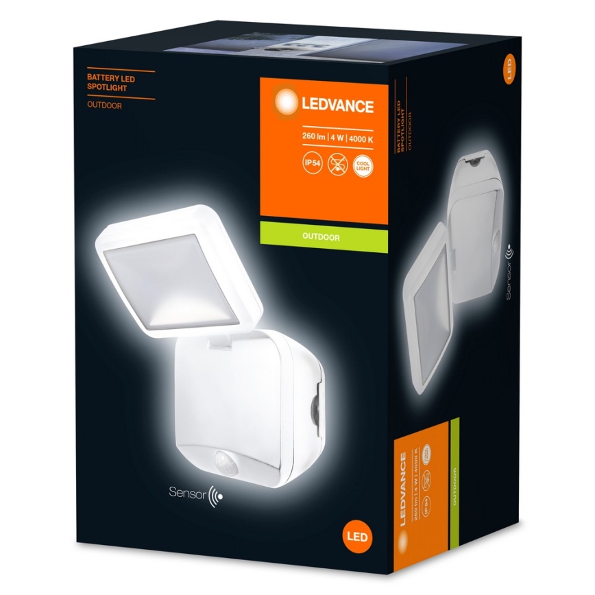 Ledvance - LED-Outdoor-Wandleuchte mit Sensor BATTERY LED/4W/4xD IP54
