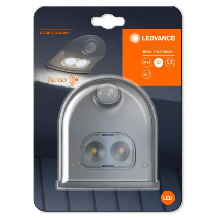 Ledvance - LED-Outdoor-Wandleuchte mit Sensor DOORLED LED/1W/3xAA IP54