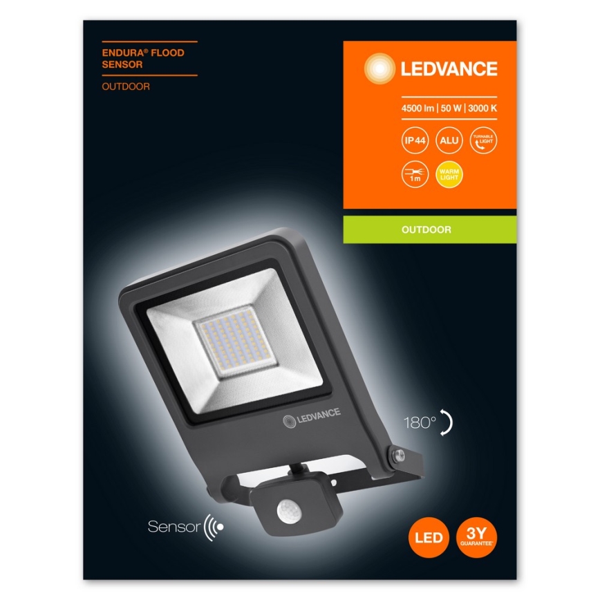 Ledvance - LED-Reflektor mit Sensor ENDURA LED/50W/230V IP44