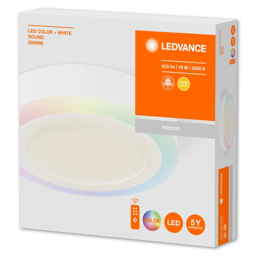 Ledvance - LED RGB dimmbare Deckenleuchte LED/19W/230V + Fernbedienung