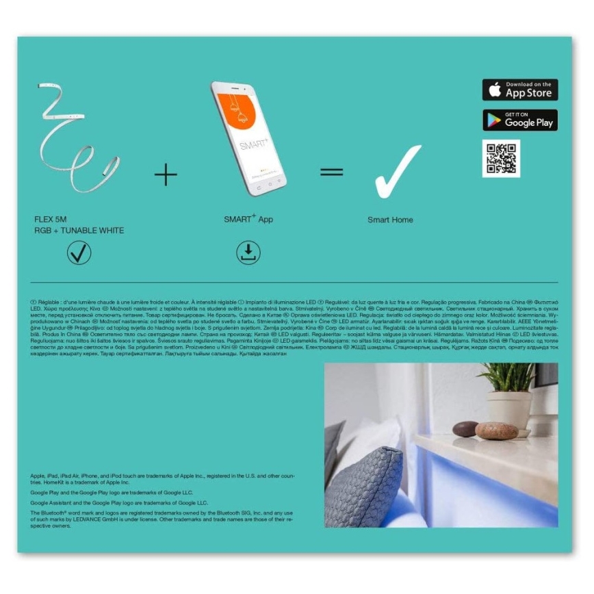 Ledvance - LED RGB+TW dimmbarer SMART+ FLEX Streifen 5m LED/16W/230V 2700K-6500K Bluetooth