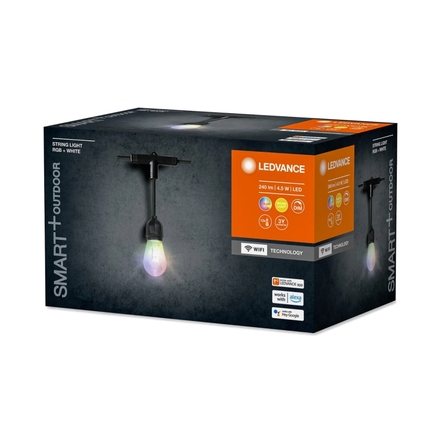 Ledvance - LED RGBW dimmbarer Außen-Lichterkette SMART+ STRING 12xLED/0,37W/230V IP44 Wi-Fi