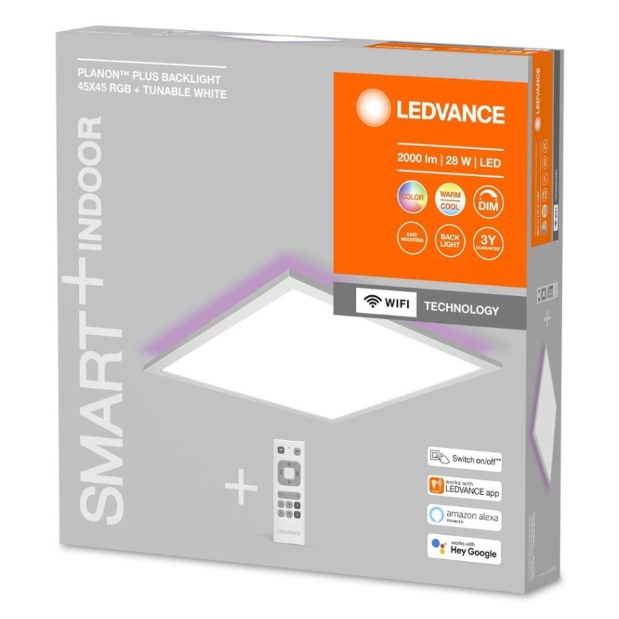 Ledvance - LED RGBW Dimmbares Panel SMART+ PLANON LED/28W/230V Wi-Fi + Fernbedienung