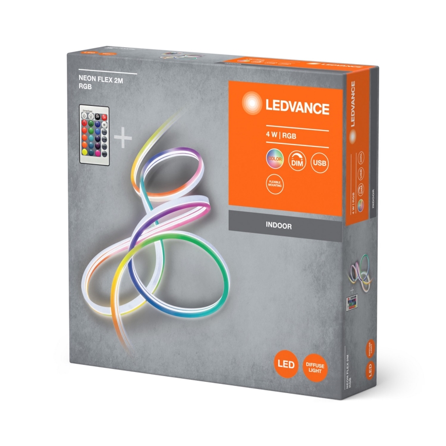Ledvance - LED RGBW dimmbarer Neon Flex Streifen 2,1 m LED/4W/5V + Fernbedienung