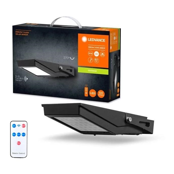 Ledvance - LED-Solarstrahler für den Außenbereich mit Sensor FLOOD LED/10W/3,6V 2000 mAh IP65 + Fernbedienung