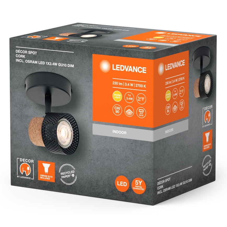 Ledvance - LED Einbauleuchte DECOR CORK 1xGU10/3,4W/230V