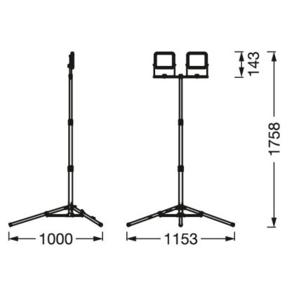 Ledvance - LED-Außenstrahler mit Halterung WORKLIGHT TRIPOD 2xLED/10W/230V 6500K IP65