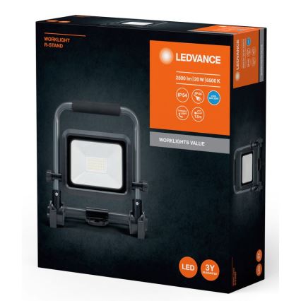 Ledvance - LED-Strahler für den Außenbereich WORKLIGHT R-STAND LED/20W/230V 6500K IP54