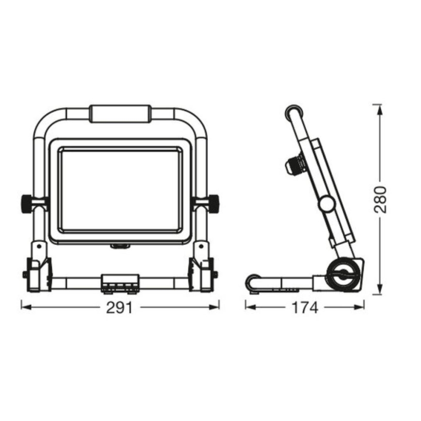 Ledvance - LED-Strahler für den Außenbereich WORKLIGHT R-STAND LED/50W/230V 6500K IP65