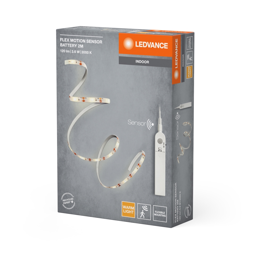 Ledvance - LED-Streifen mit Bewegungssensor FLEX 2m LED/3,6W/4xAA