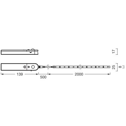 Ledvance - LED-Streifen mit Bewegungssensor FLEX 2m LED/3,6W/4xAA