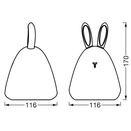 Ledvance - LED-Touch-Kinder-Nachtlicht TOUCH LED/2,5W/5V 1200 mAh