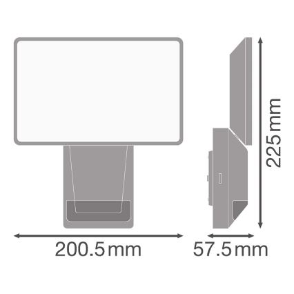 Ledvance - LED-Wandfluter für den Außenbereich mit Sensor FLOOD LED/27W/230V IP55