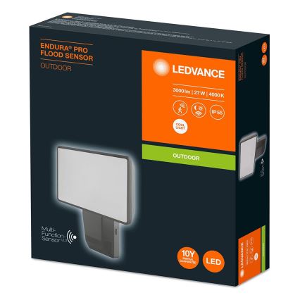 Ledvance - LED-Wandfluter für den Außenbereich mit Sensor FLOOD LED/27W/230V IP55