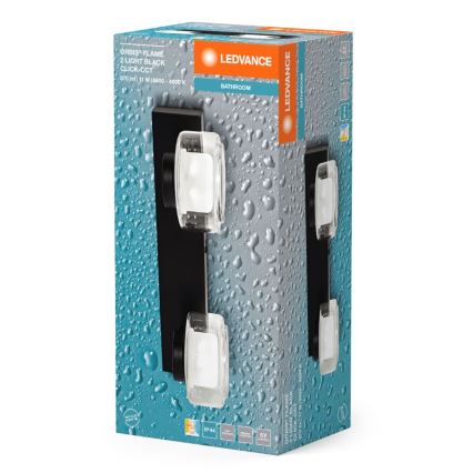 Ledvance - LED-Wandleuchte für Badezimmer ORBIS FLAME 2xLED/5,5W/230V 3000/4000K IP44 schwarz