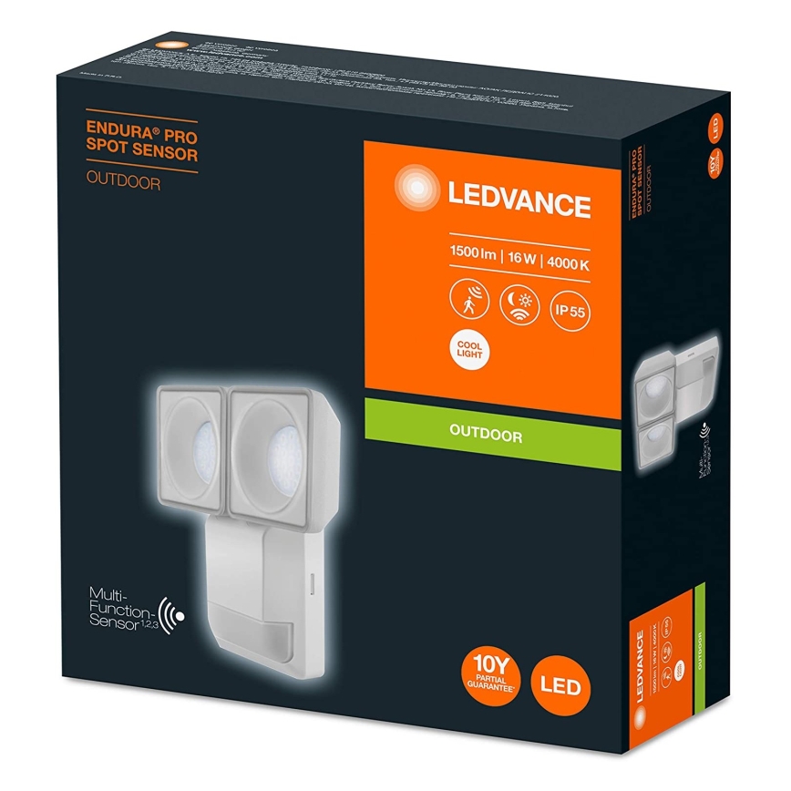 Ledvance - LED-Wandleuchte für den Außenbereich mit Sensor SPOT 2xLED/8W/230V IP55