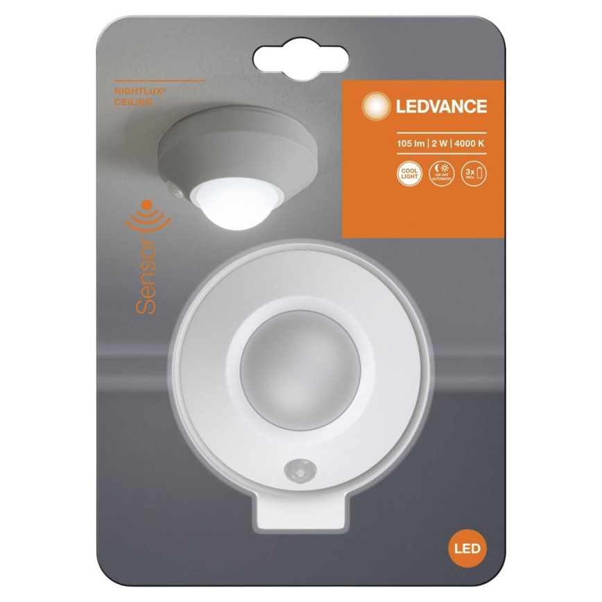 Ledvance - LED Orientierungsleuchte mit Sensor NIGHTLUX LED/1,7W/3xAA 4000K