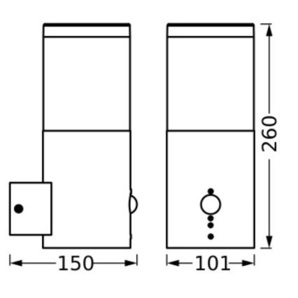 Ledvance - Outdoor-Wandleuchte mit Sensor EBRO 1xE27/20W/230V IP44