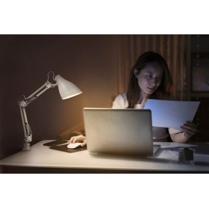 Ledvance - PEAR Tischlampe mit Klemme 1xE27/11W/230V weiß